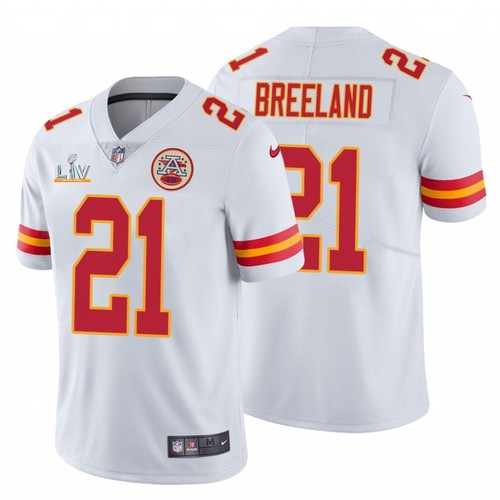Men's Kansas City Chiefs #21 Bashaud Breeland White 2021 Super Bowl LV Limited Stitched NFL Jersey